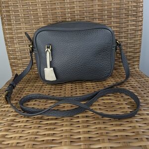 J. Crew Signet Gray Pebbled Leather Crossbody Shoulder Bag Lock & Key NWT